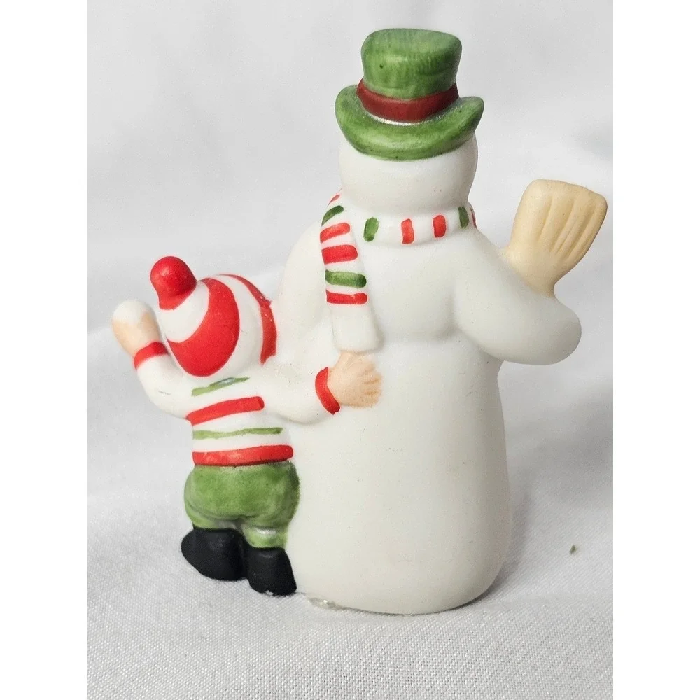 VTG G.Z.L. Snowman Figurine 2.75in White Vintage 1986 Ceramic Child Winter Decor
